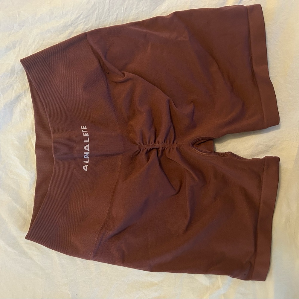 Alphalete Brown/Purple Shorts with Moisture-Wicking Fabric